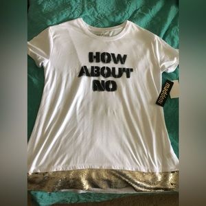 ‘How About No’ White Sequined Top